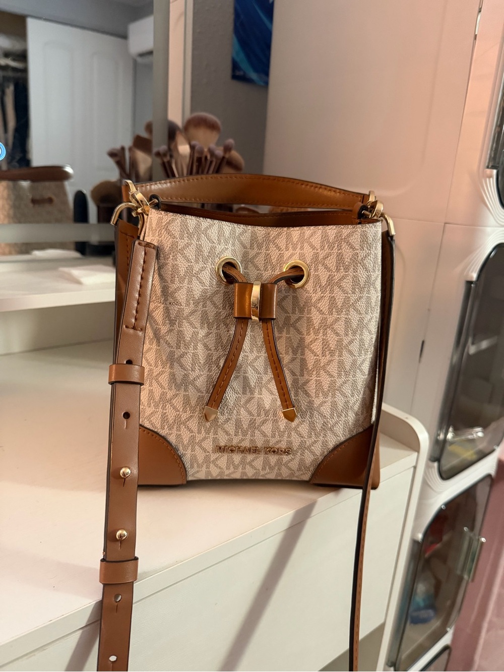 Michael Kors Mercer Small Logo Bucket Bag